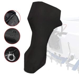 Boat Motor Cover 600D Heavy Duty Oxford Fabric with Extra PVC Coating UV Resistant & Waterproof for Outboard Engine