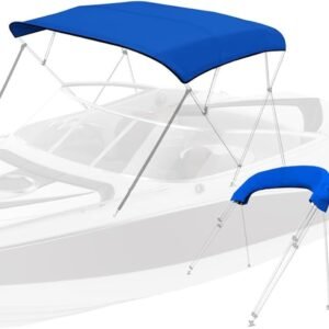 3 Bow Hinge Bimini Top Replacement Aluminum Cover Durable Marine Grade Boat Canopy with Storage Boot Without Frame