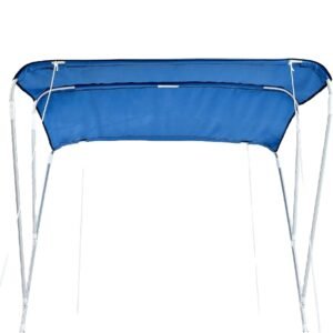 New 3-Bow Replacement Bimini Top for Aluminum Boats Fabric Canvas with Hinge Condition like New