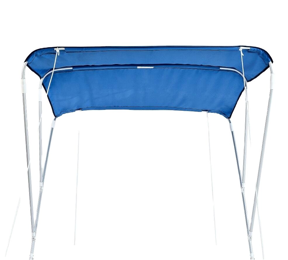 New 3-Bow Replacement Bimini Top for Aluminum Boats Fabric Canvas with Hinge Condition like New