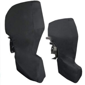 Custom Black 600D Fabric Heavy Duty Boat Motor Cover Waterproof Motorboat Outboard Cover