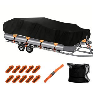 Waterproof UV Protection Boat Cover 600D Oxford Fabric for Bass Ski Runabout Boat All Weather Use