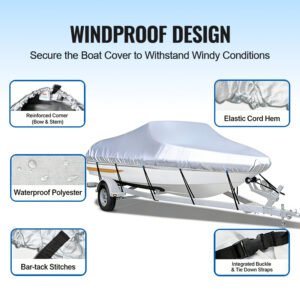 Durable Factory Extra Heavy Duty Waterproof Boat Cover Anti-UV All Weather Protection