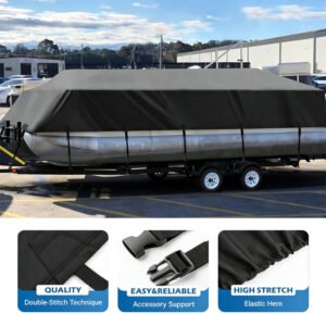 Durable All Weather Trailerable Boat Cover Windproof Scratch Resistant Outdoor Marine Boat Cover