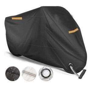 UV Protect Dustproof Waterproof Outdoor Snow Rain Proof Coat Motorcycle Cover for Motorcycle Motorbike with Reflective Strap