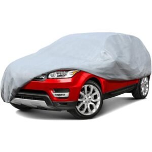 Guard 100% Waterproof 4 Mil Non-Woven Fabric Car Cover 90% UV Protection 60% IR Rejection Air Ventilation 1 Year Warranty Grey