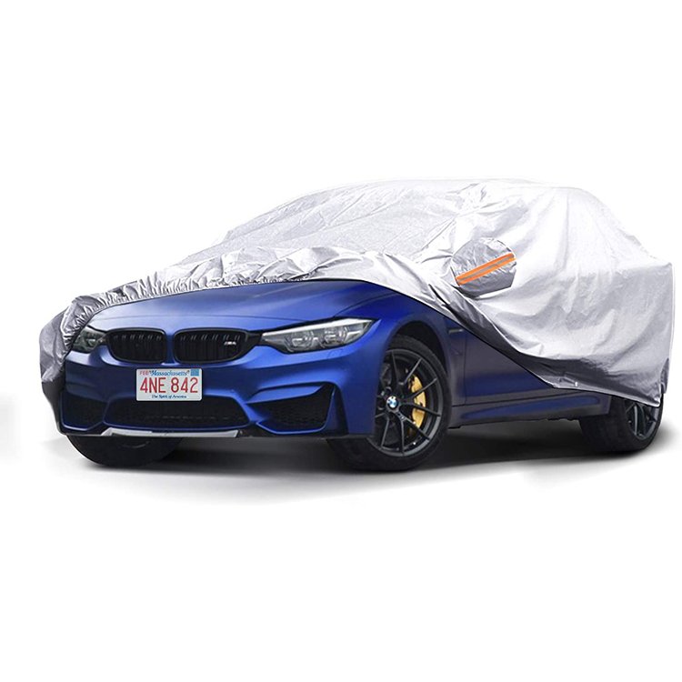 Guard Silver Waterproof Polyester SUV Car Body Cover UV Protection 3 Mil Thickness Glossy Finish 90% IR Rejection Fits SUV
