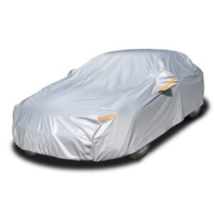 Heavy Duty Universal Size 210 D Oxford Silver Coated Anti-uv Rays Wholesale Waterproof Car Cover Outdoor