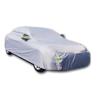 Guard Strong Sun Protection UV Resistance 100% Waterproof High-Reflective Polyester Anti-Theft 90% IR Rejection Grey Car Cover