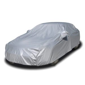 Grey Water-resistant PEVA Cotton Fabric Thick Dust Rain UV Protection Outdoor Car Cover