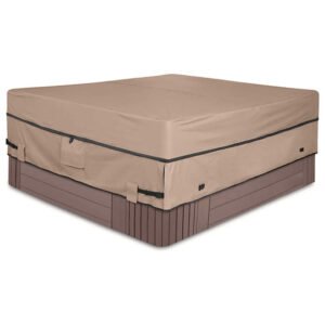Waterproof 600D Polyester Square Hot Tub Cover Outdoor SPA Covers 85 X 85 Inch