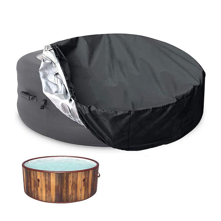 420D Heavy Duty PVC Garden Spa Hard Cover UV Resistant Waterproof Hot Tub Cover Dustproof for Outdoor Family Swimming Pool Use