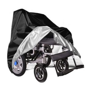 Guard QW-03 Wear Oxford Cloth Folding Electric Mobility Scooter Cover Heavy Duty Waterproof Black/Silver M/L