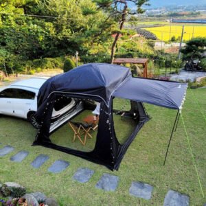 Portable Waterproof Four Season Outdoor 210D Oxford PU Automatic Quick Opening Car Tailgate & SUV Rear Tent for Camping