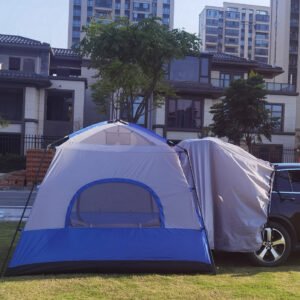 Outdoor Camping Waterproof Car Connect Rear Tent Double Layer Large SUV Family Camping Tent for 4 Person