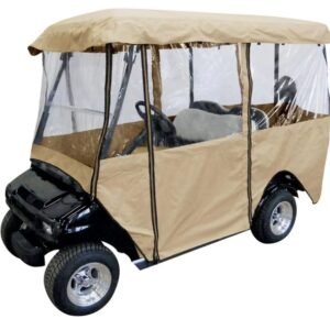 Heavy Duty Outdoor Waterproof Golf Cart Rain Covers with Transparent Window Enclosure for Driving Sports Sports Equipment Cover