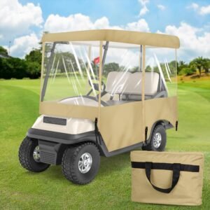 4-Passenger Golf Cart Rain Cover Waterproof and Dustproof Driving Enclosure with Clubs for Golf Products