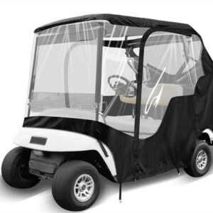 Hot Sales Black Golf Cart Bag Cover 600D Waterproof Golf Cart Cover Universal Fits for Most Brand 4 Passenger Golf Cart