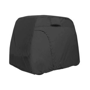 Black Golf Cart Bag Cover 600D Waterproof Golf Cart Cover Universal Fits for Most Brand 4 Passenger Golf Cart Cover
