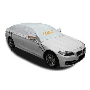 Easy Outside Waterproof Aluminum Color Universal Fit Four-Season Protection Car Body Cover with Reflective Top for Vehicles