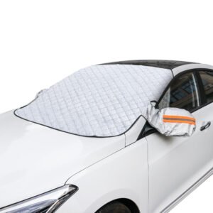 JD Magnetic Auto Exterior Front/Rear Windshield Block Cover Visor Car Sunshade Grey PE Business/Luxury Universal Fit Snow Ice