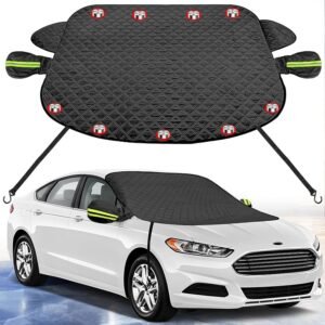 Upgraded 600D Oxford Fabric Winter Windshield Cover Car Windshield Cover for Ice and Snow Removal with Aluminum Foil Material
