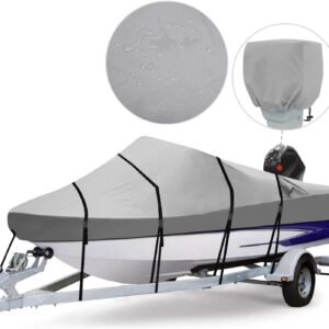 Marine Grade Trailerable PVC Cover Fits V-Hull Tri-Hull 23 Foot Cover Waterproof Lightweight Boat Cover