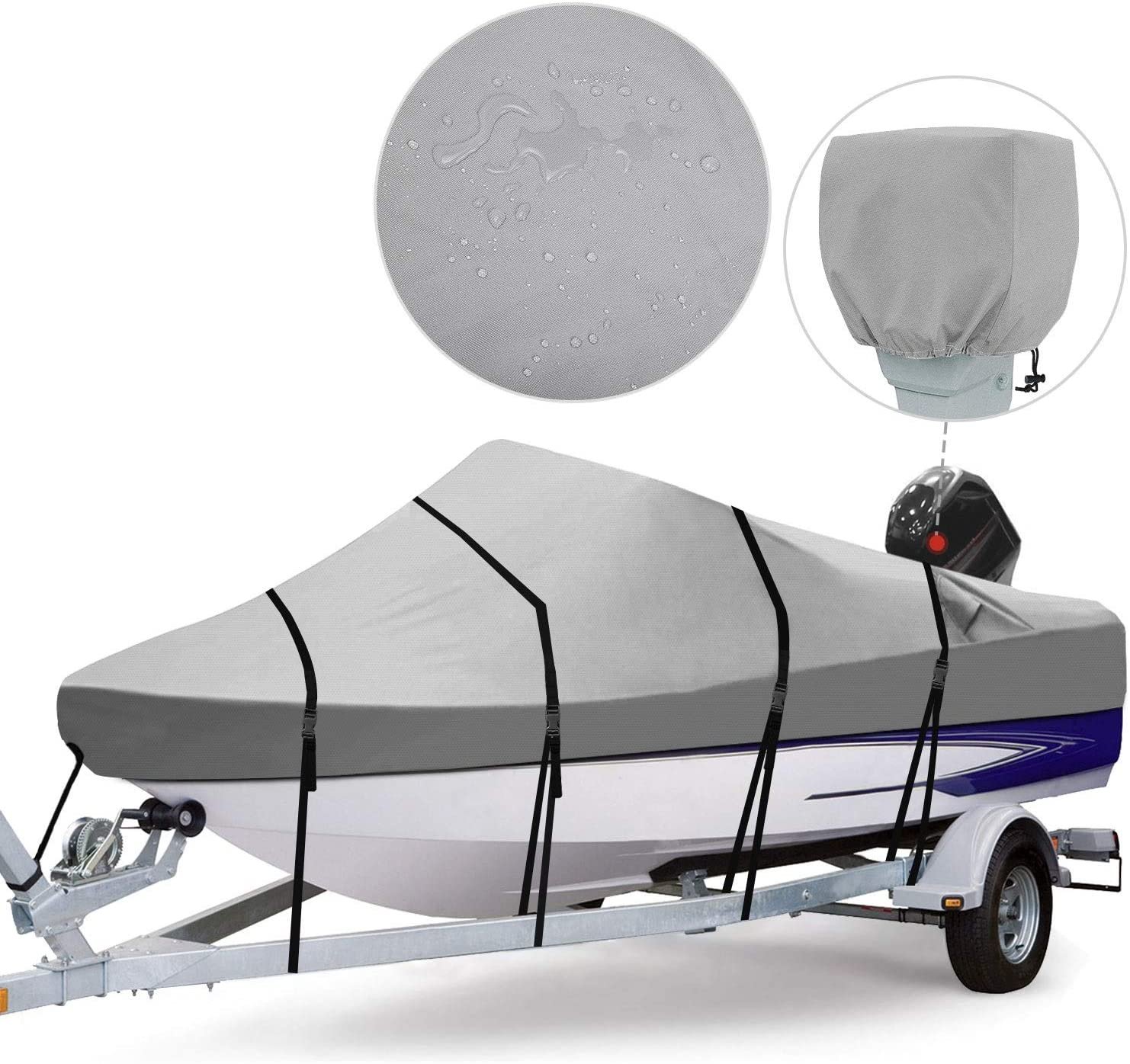 Marine Grade Trailerable PVC Cover Fits V-Hull Tri-Hull 23 Foot Cover Waterproof Lightweight Boat Cover