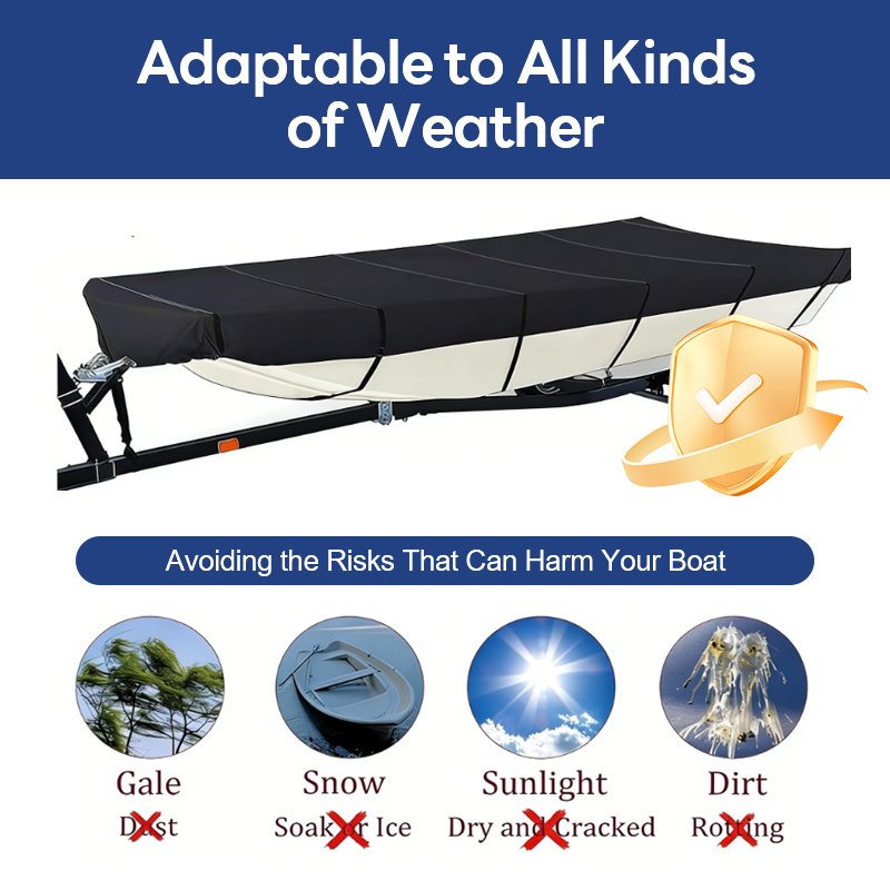 Dustproof Snowproof All-Weather Outdoor Protection Adjustable Straps Quick Release Buckles Fit Universal Boats - Image 2