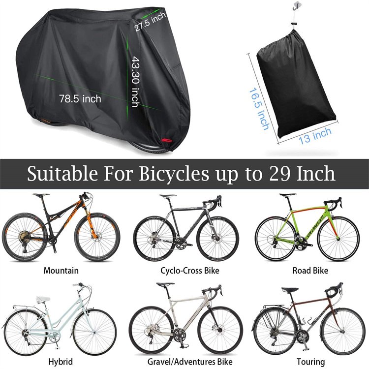 New Design Foldable Waterproof Oxford Material Bike Cover Storage Bag for Road Bicycles Kids' Bikes Custom Size Weather - Image 2