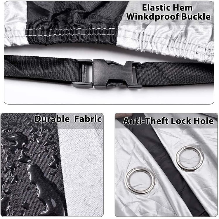 Double Stitching Heat Sealed Seams Waterproof Polyester Foldable Custom Size Bike Cover for Mountain Road Bikes-Outdoor Bicycle - Image 2