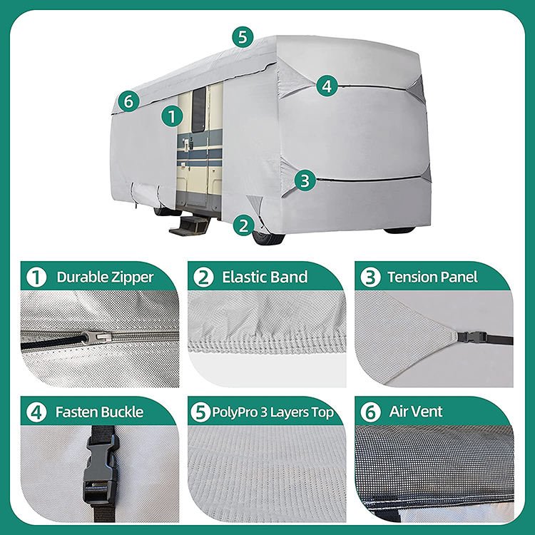 Classic Accessories 37ft to 40ft Camper Travel Trailer RV Motorhome Cover - Image 2