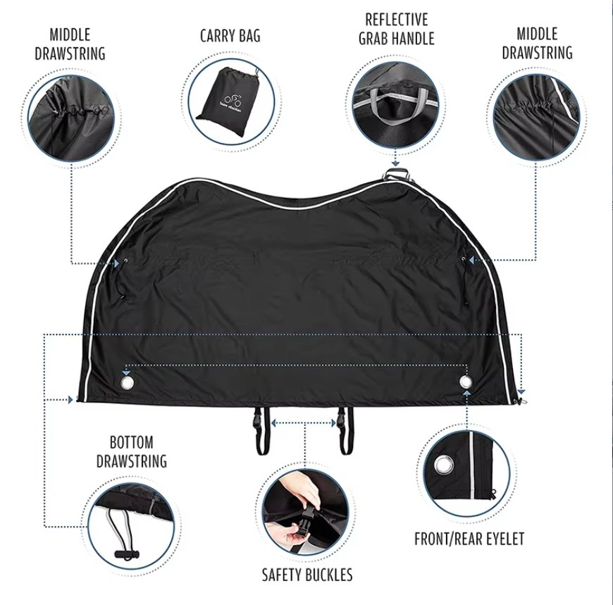 Custom Durable Polyester Full Bike Cover Waterproof Outdoor Oxford Cloth with UV Protection Lock Holes for Motorcycles - Image 2