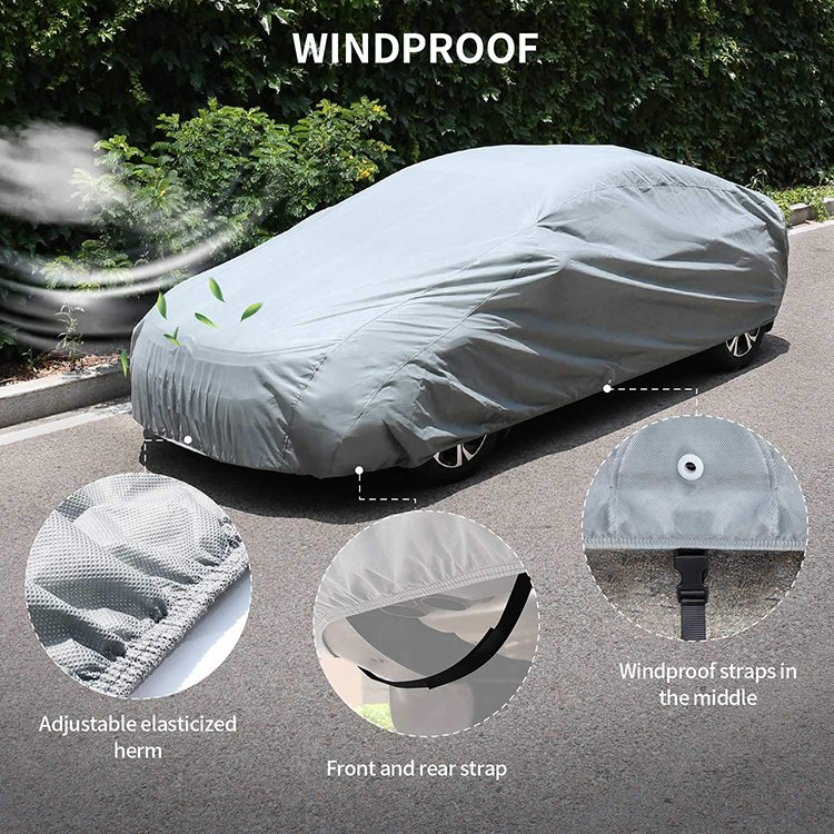 Low Price 3-Layer Breathable Waterproof Polyester Car Body Cover with UV Protection Four-Season Guard for Universal Car Use - Image 2