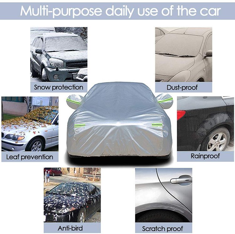 China Waterproof PEVA Car Body Cover with 99% UV & 90% IR Rejection 3-Layer Material for Universal Car Fitment - Image 2