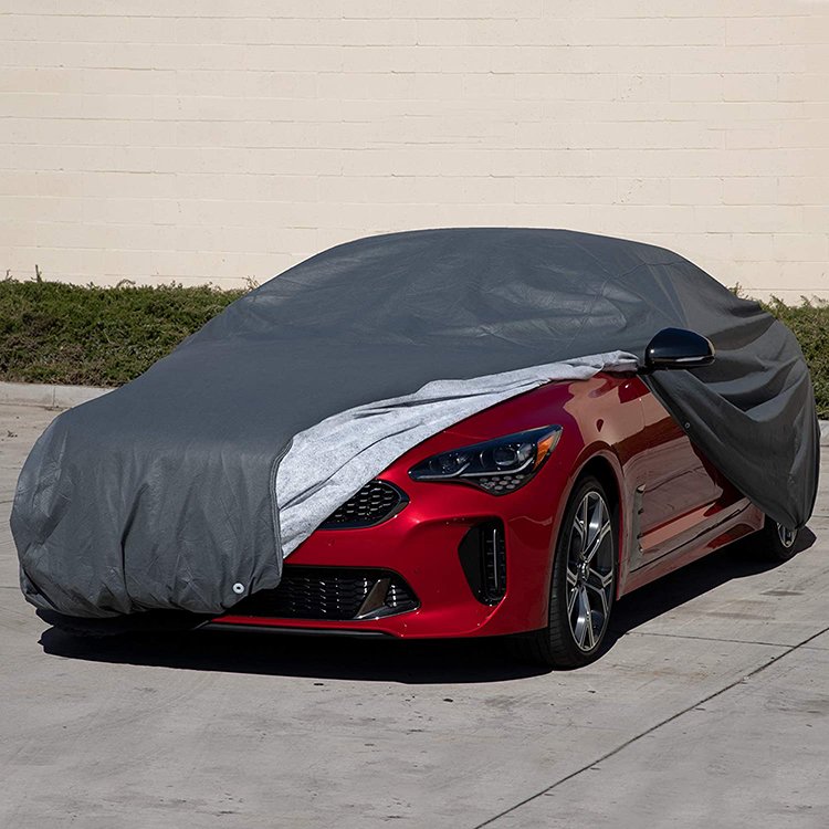 One Size Fits All Silver Non Woven Fabric Car Body Cover All Weather 3 Layer SUV and Sedan with UV Protection - Image 2