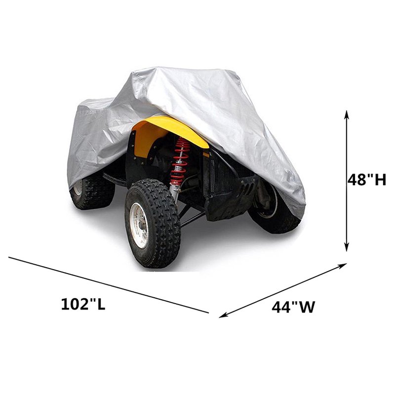 New 190T Polyester Tufts Coated Silver ATV/UTV/Scooter Vehicle Cover with Anti-UV Protection - Image 2