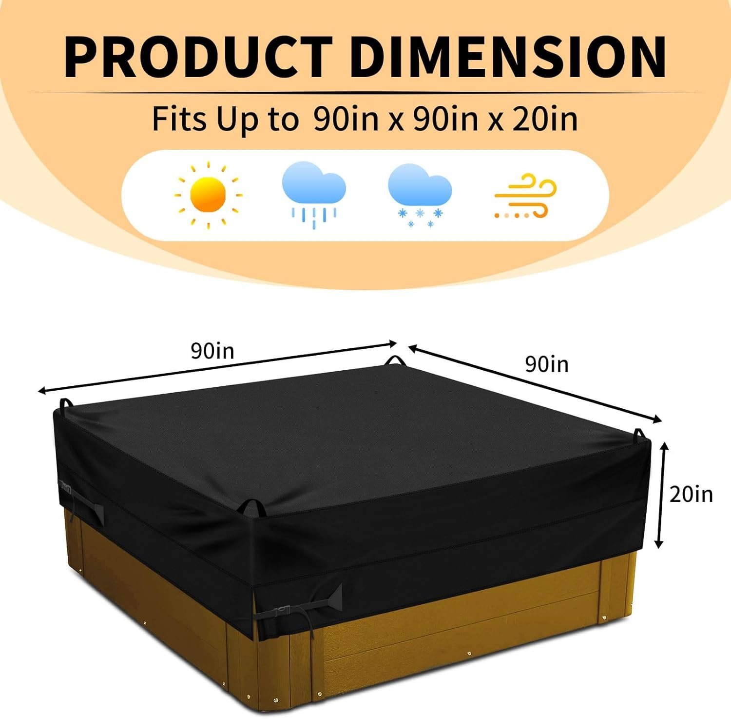 Custom Heavy Duty Garden SPA Hard Cover 210D 420D 600D Dustproof UV Resistant Waterproof Hot Tub Cover Portable - Image 2