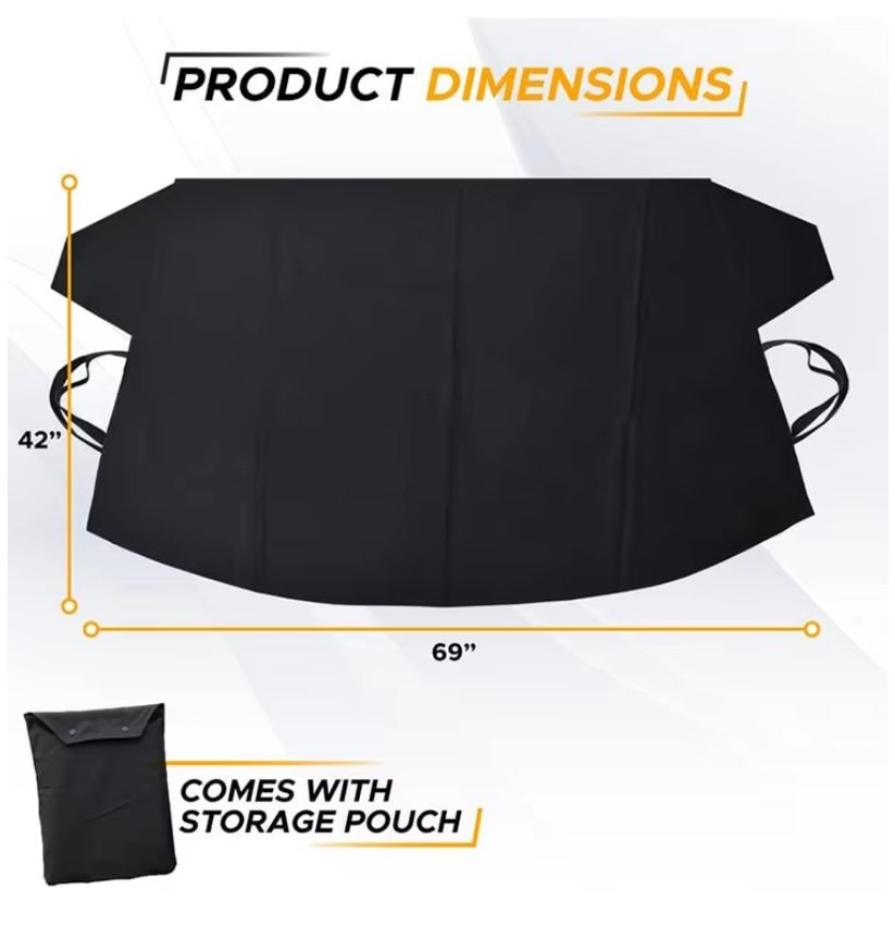 Customized Universal Car Cover Front Window Windshield Protector Snow Cover made of Durable Polyester Covers Entire Car Body - Image 2