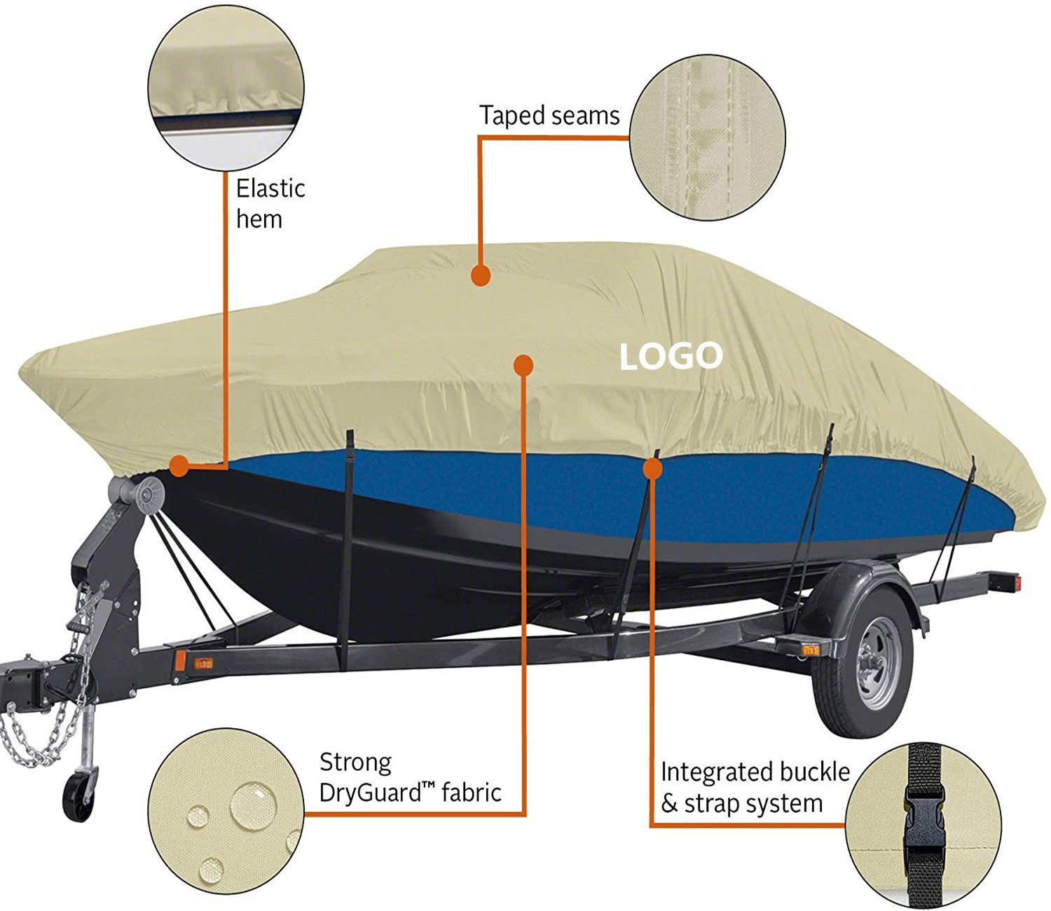 Hot Sale T-Top Boat Cover Breathable Waterproof V-Hull and Tri-Hull Runabouts Outboards Boat Cover - Image 2