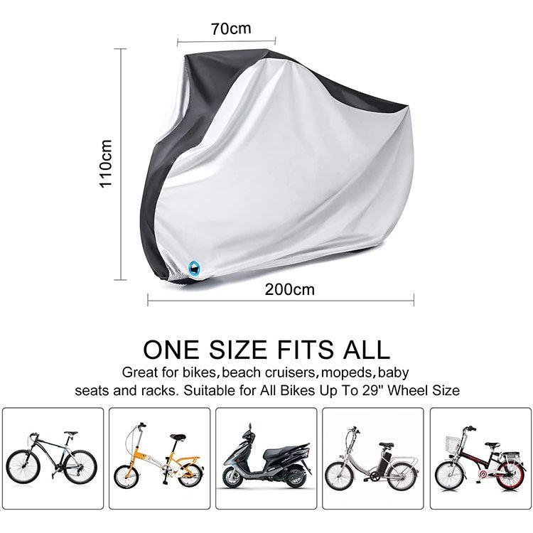 Double Stitching Heat Sealed Seams Waterproof Polyester Foldable Custom Size Bike Cover for Mountain Road Bikes-Outdoor Bicycle - Image 3