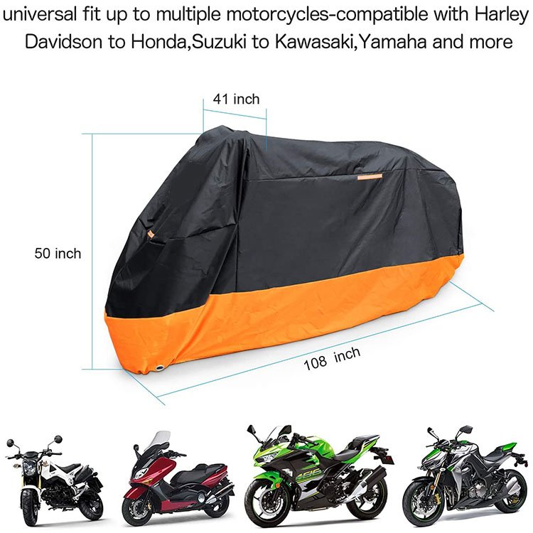 Cheap Waterproof PVC Motorcycle Cover with Stretch Fabric UV Durable Rain Cover for Outdoor Use - Image 3