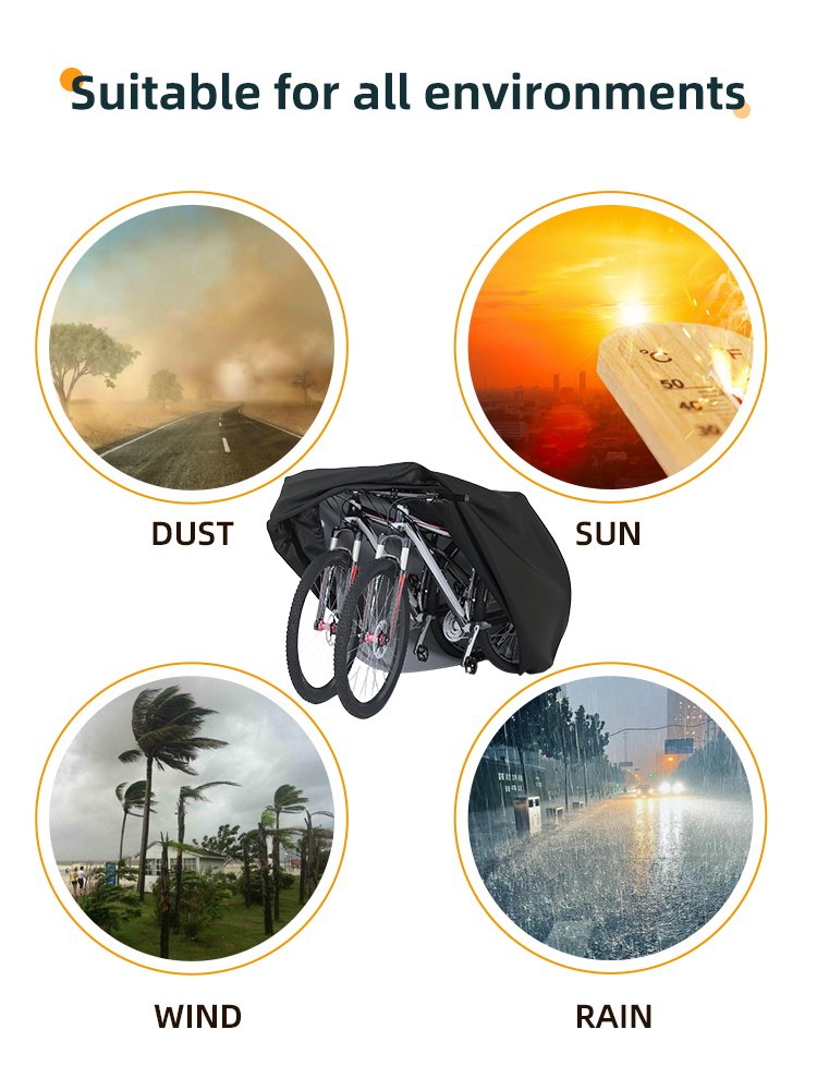 Universal Heavy Duty Oxford Fabric Bike Cover Eco-Friendly All-Season UV Protection Rainproof Waterproof Road Bicycles Cruisers - Image 3