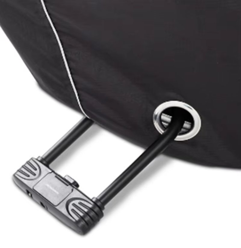Custom Durable Polyester Full Bike Cover Waterproof Outdoor Oxford Cloth with UV Protection Lock Holes for Motorcycles - Image 3