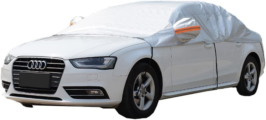 UV Resistant Half Car Cover Waterproof and Windproof PEVA Protector for Summer and Winter Car Body Covers - Image 3