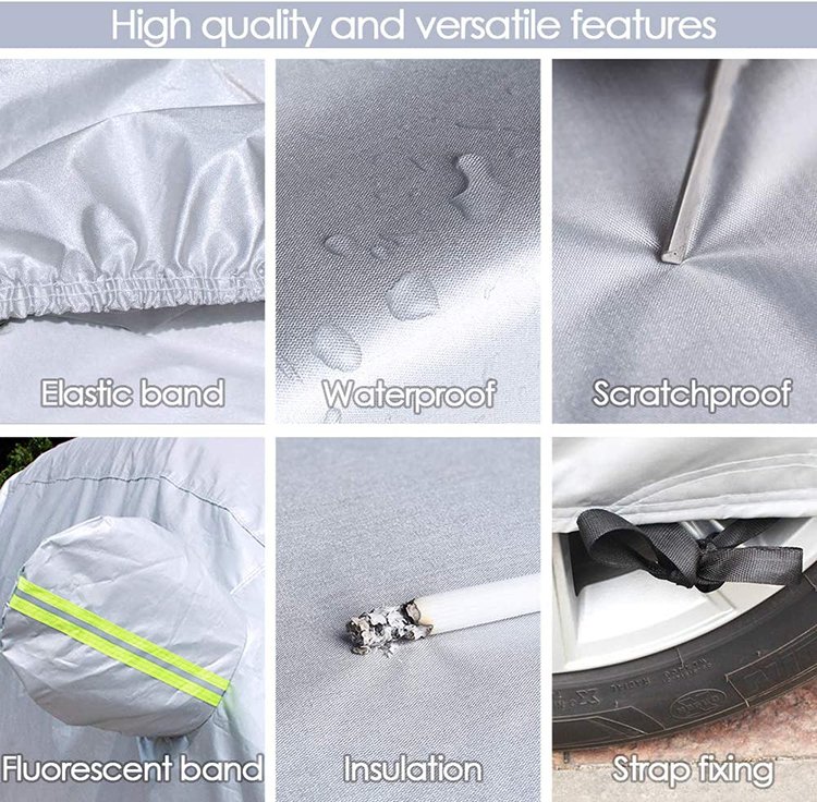 China Waterproof PEVA Car Body Cover with 99% UV & 90% IR Rejection 3-Layer Material for Universal Car Fitment - Image 3