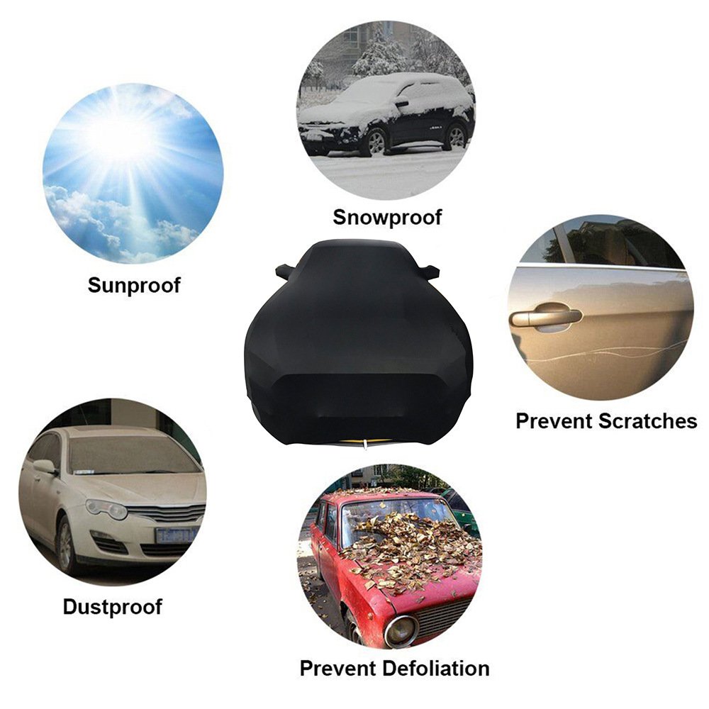 Custom Universal Sun Proof Full Stretch Spandex Elastic Silk Fleece Soft Indoor Folding Car Cover - Image 3