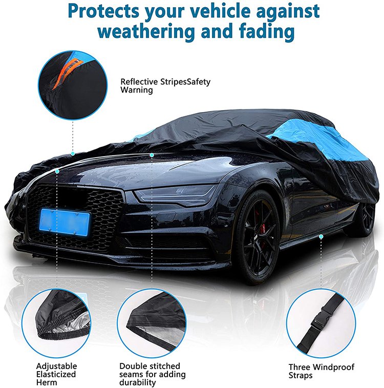 Factory Supplier Sports Design Waterproof Car Body Cover for Outdoor Parking Universal Fit with UV Protection & Four Seasons Use - Image 3