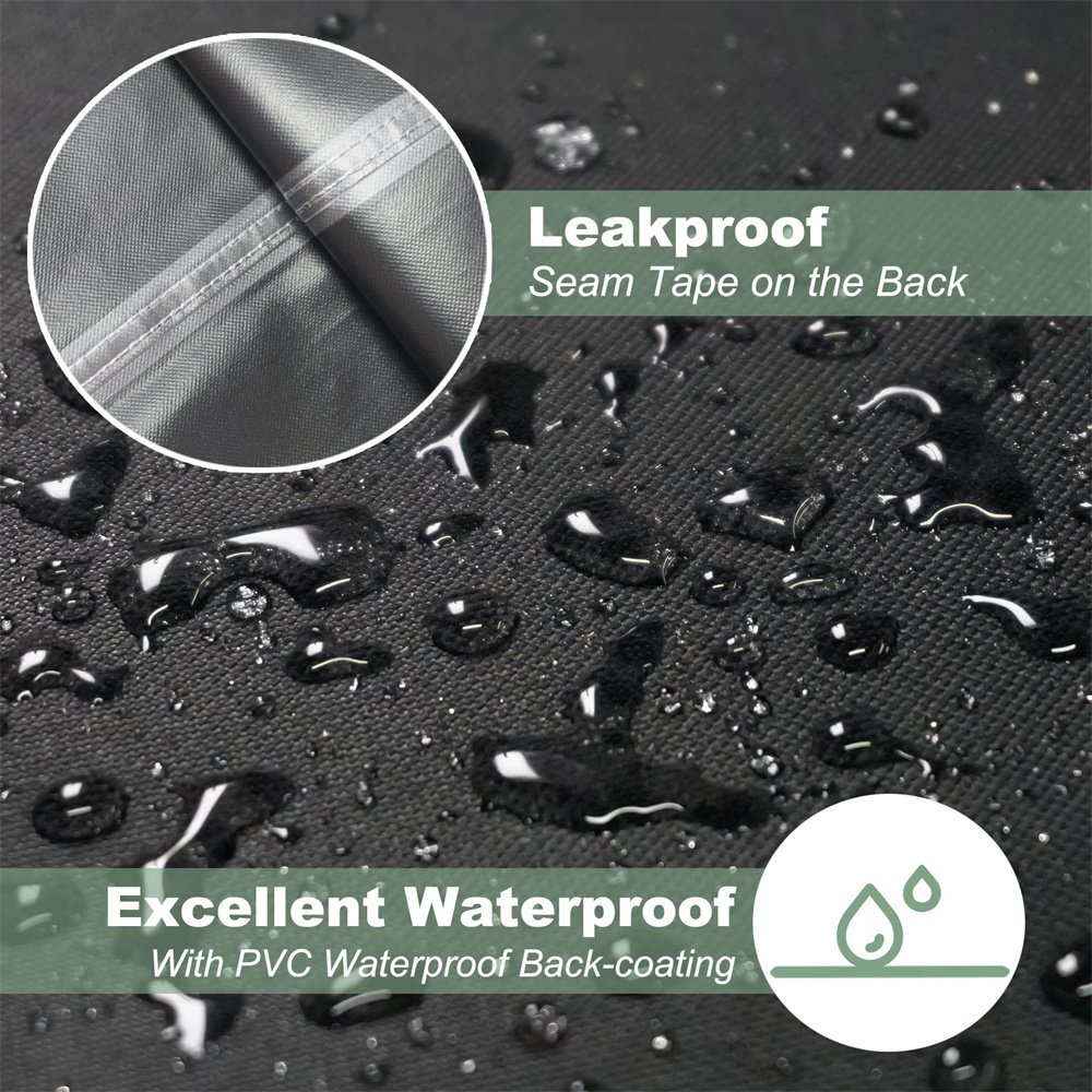 Heavy Duty 600D Round Outdoor Patio Spa Cover Waterproof Hot Tub Cover with Straps Pool Tools & Accessories - Image 3
