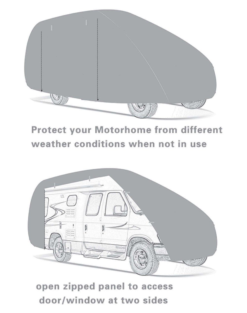 Top Waterproof UV Resistant Hail Protection Sports Design Polyester Caravan Long Travel Trailer Van Class B RV Cover - Image 4